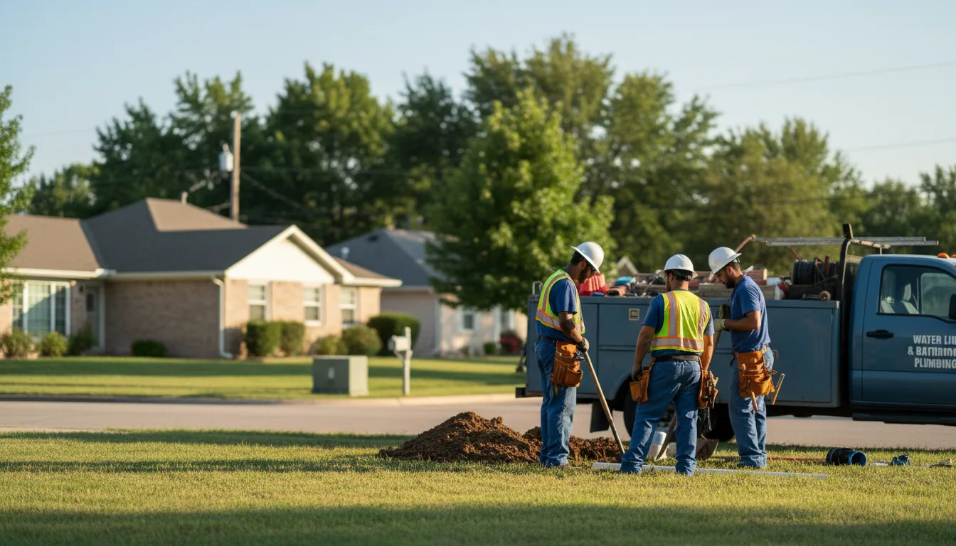 Residential water line and bathroom plumbing service in Fay, OK